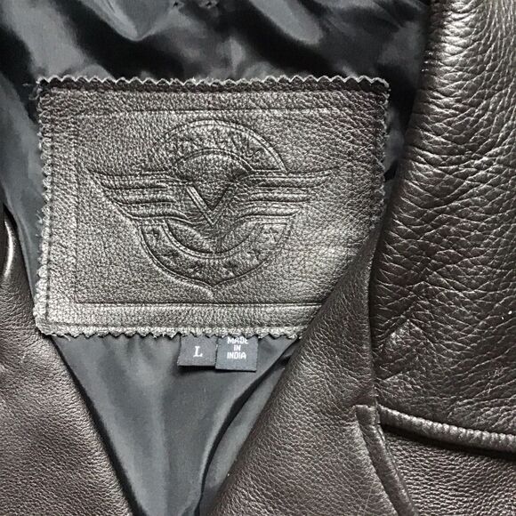 Motorcycle Jacket Double Riders Vintage Leather Coat Heavyweight Thick Belt L - Picture 4 of 7